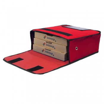 Τσάντα θερμόσακος delivery μεταφοράς πίτσας για 3 γίγας σε κόκκινο χρώμα