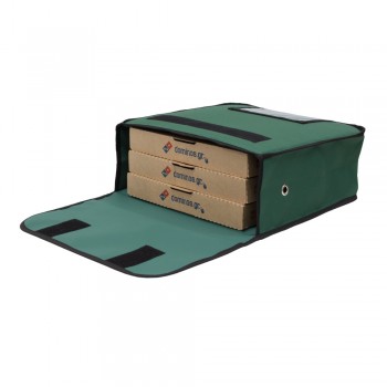 Ισοθερμική Τσάντα delivery θερμόσακος μεταφοράς πίτσας για 3 γίγας σε πράσινο χρώμα