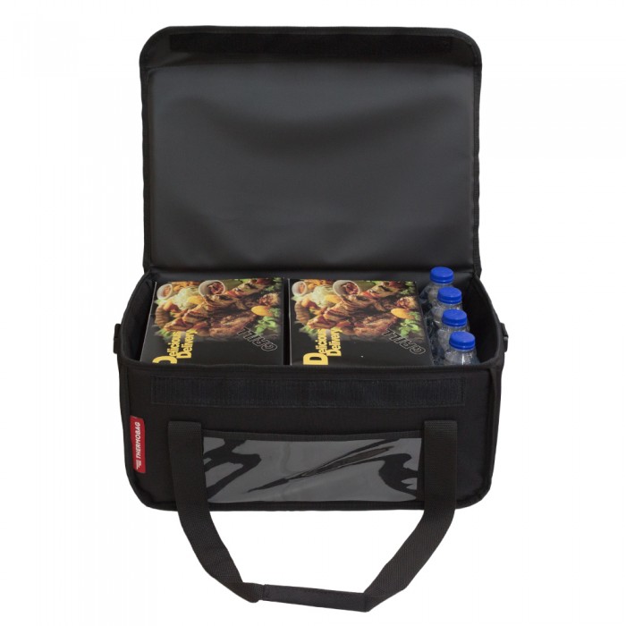 Ισοθερμική Τσάντα Delivery Φαγητού Θερμόσακος Μεταφοράς  25 λίτρα σε μαύρο χρώμα