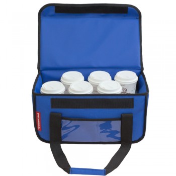 Ισοθερμική τσάντα θερμόσακος delivery για μεταφορά εως 8 + 3 ή 6 + 2 καφέ ή 20 λίτρα σε μπλε ρουά χρώμα