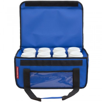 Ισοθερμική τσάντα delivery Καφέ Θερμόσακος μεταφοράς  εως 8 + 3 καφέ ή 30 λίτρα σε μπλε ρουά χρώμα